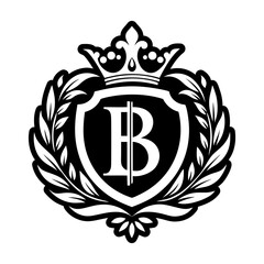 Minimalistic letter b logo in solid style © creativestall