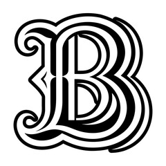 Abstract b alphabet logo in glyph style © creativestall