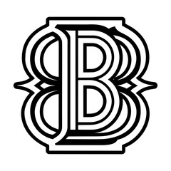 Abstract b alphabet logo in glyph style © creativestall