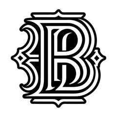Abstract b alphabet logo in glyph style © creativestall