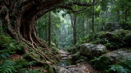 Sacred forests hold spiritual significance, combining rich biodiversity with cultural traditions that protect these ancient natural landscapes.