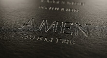 Fototapeta premium Engraved text amen design background image