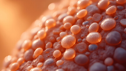 A light micrograph showing a mitochondrial envelope in a cellular environment, appearing as distinctive small granular particles. 