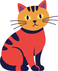 Modern stylized cat character, flat design vector illustration