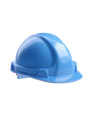 Fototapeta premium Blue construction hard hat isolated on transparent background