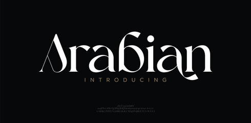 Elegant Font Uppercase Lowercase and Number. Typography decoration logotype fonts, wedding, logos. Vector Font made by twinkle 