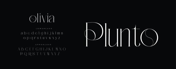 Olivia Beauty fashion typography elegant minimalist serif italic fonts decorative wedding vintage retro logos. Minimal luxury font alphabet logo. vector illustration