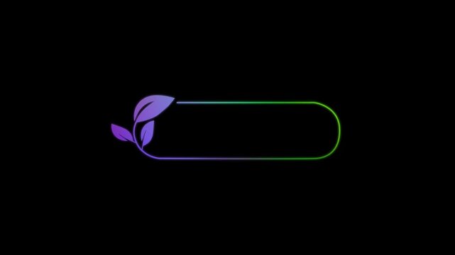 Modern Gradient Leaf Frame Elegant Nature-Inspired Label Design with Purple and Green Border Perfect for Titles, Tags, Banners, and Digital Graphics.