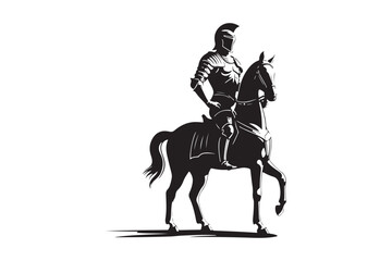 Silhouette of a roman soldier on horseback