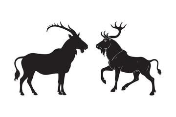 Two majestic moose silhouettes facing each other