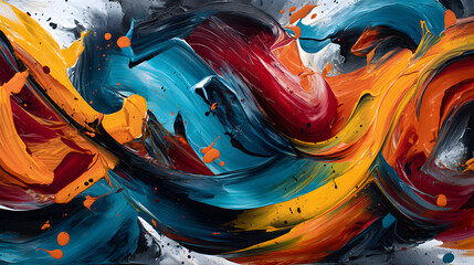 Abstract expressionist art with swirling dark tones nd luminous bright patches filled with raw emotion ad intensity.