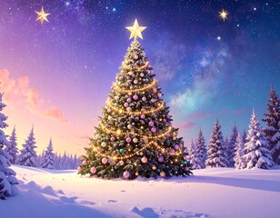Winter Christmas Tree Scene (1)