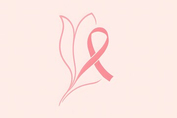 Elegant pink ribbon floral vector for Breast Cancer Awareness