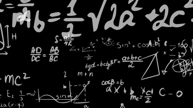 flying through math equations with transparent background