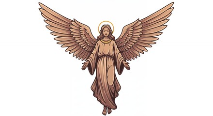 Beige angel figure with wings