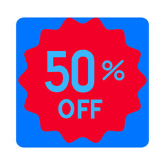 Fifty percent off sale discount badge