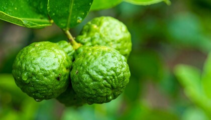 Fototapeta premium Fresh bergamot fruits on branch