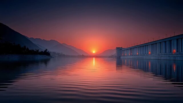 Tranquil Lake Reflects Magnificent Sunrise