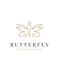 Beautiful butterflies logo, Creative abstract butterfly logo design, Butterfly logo lineart style
