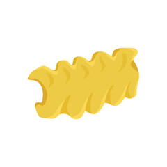 Mafalda corta flat doodle illustration. Hand drawn graphic print of short macaroni Mafaldine pasta type. Vector food element of Italian cuisine