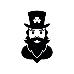 Leprechaun Black Silhouette Character