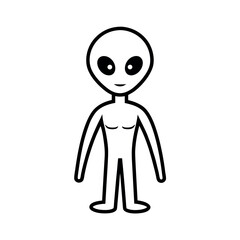 Alien Outline Illustration Vector