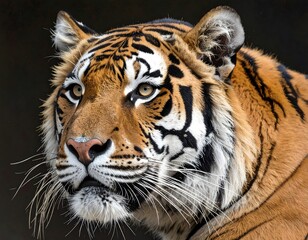 Naklejka premium Tiger. The fierce and solitary hunter of Asia, with striking orange and black stripes