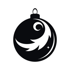 Christmas Ball Black Silhouette Decoration