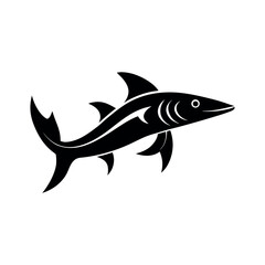 Barracuda Fish Black Silhouette Art