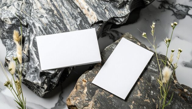 Simple Business Card on Stone Surface