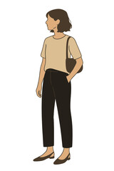 Fototapeta premium Minimalist fashion scene showcasing a casual knitted top and stylish flair