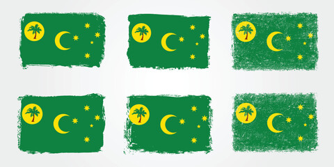 Grunge variations of the Cocos Keeling Islands flag