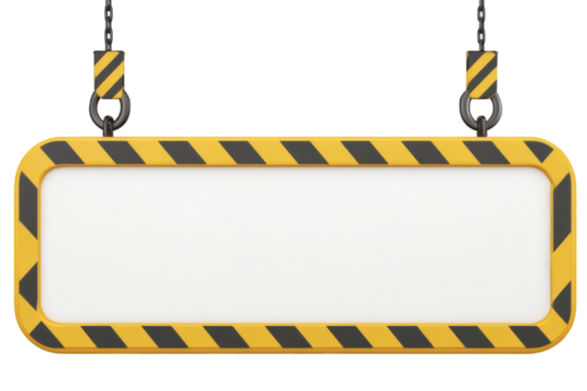 Hanging construction sign ready for your message, add text for safety posters
