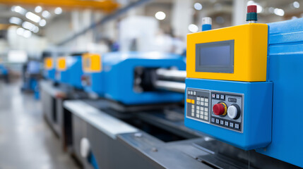 Plastic injection molding machines with heated barrels and precision mold systems polymer processing equipment with temperature controls and cycle time optimization technology