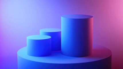 Cylinders in neon light