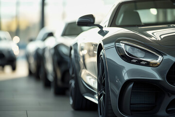 Modern automotive elegance: A lineup of sleek cars showcased in