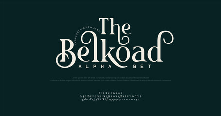 Classic alphabet letters font and number. Typography elegant wedding lettering serif fonts decorative vintage retro concept. vector illustration