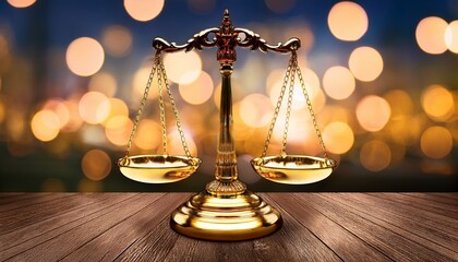 golden scales of justice illuminated by soft lights symbolizing the significance of world day of social justice