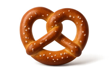 Fresh salted soft pretzel isolated on transparent background for Oktoberfest and bakery design