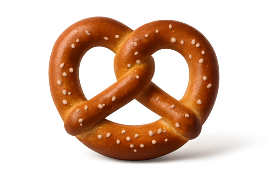 Fresh salted soft pretzel isolated on transparent background for Oktoberfest and bakery design - Powered by Adobe