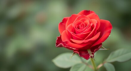 Radiant Red Rose Blossom in Natural Light.