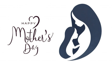 Mother&rsquo;s Day Silhouette Illustration - Transparent Background