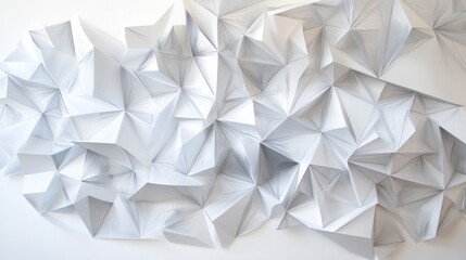 Abstract white geometric sculpture
