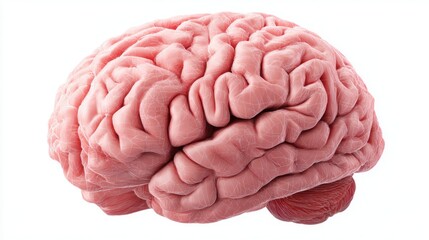 This 3D representation of a human brain provides a detailed view of its complex structure, ideal for studying human anatomy and understanding neurological functions in an educational context.