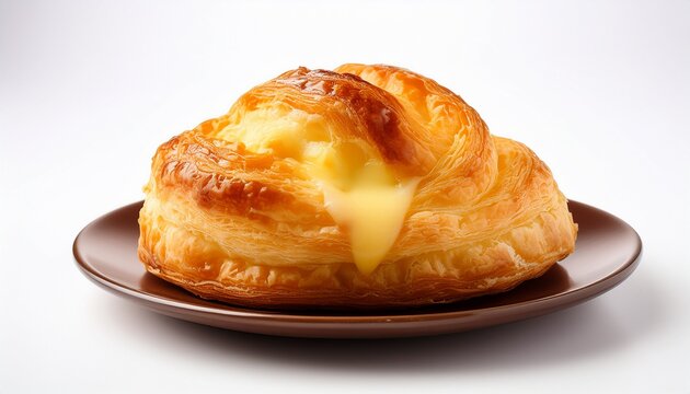 delicious cheese pastry on a plain white background for culinary website design