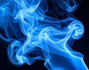 Obraz premium A surreal and dynamic background of heavy, electric blue smoke, with a form that is both liquid and solid, creating a mesmerizing, glowing effect.