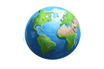 Cartoon Earth planet illustration - Transparent Background