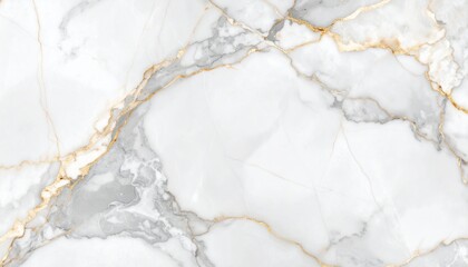 Fototapeta premium 白大理石の高級テクスチャ – ゴールドとグレーの繊細なベイン模様Luxury White Marble Texture with Elegant Gold and Gray Veins – High Resolution Background