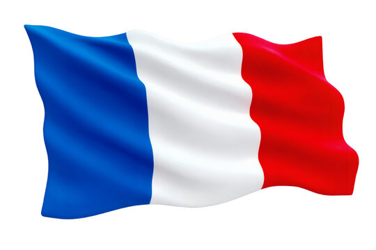 Waving French flag symbolizes national pride and unity in vibrant motion