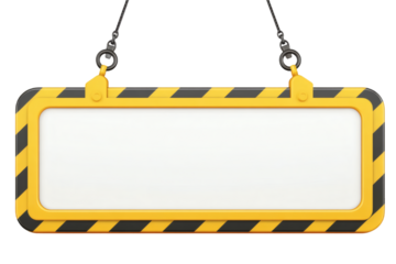 Blank warning sign ready for custom text, graphics, or alerts